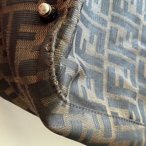 Vintage Fendi Zucca Canvas Twin Tote in Small - Picture 7 of 14
